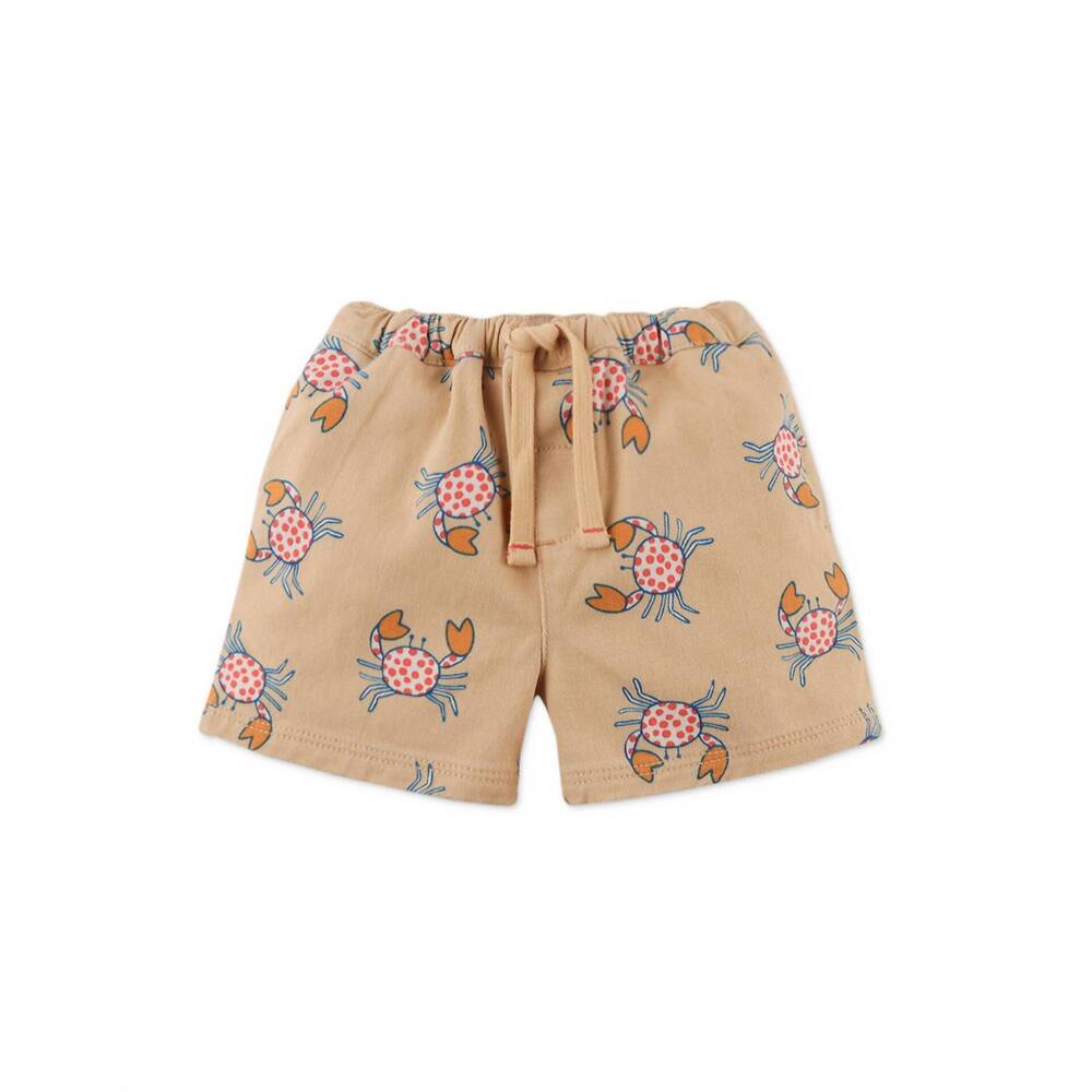 NEW GINGERSNAPS boys enzo shorts in brown crab print